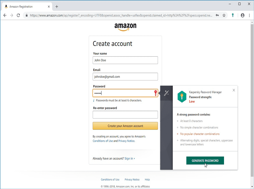 Screenshots Maak sneller nieuwe accounts aan en meld je direct aan	